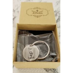 L Parkin "For Fox Sake" Keychain, Stainless Steel, Funny Gift NIB